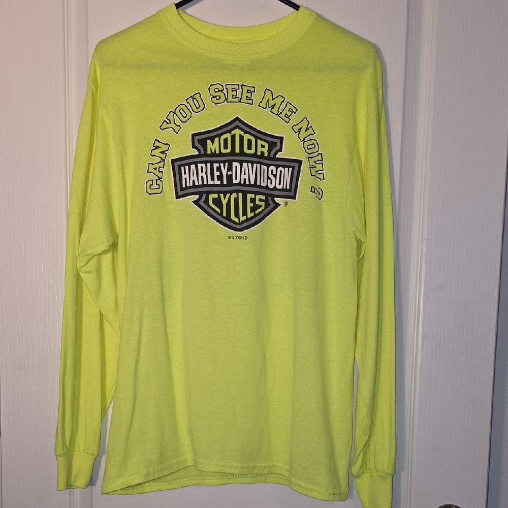 Harley-Davidson Men's Neon Yellow Long Sleeve Tee Johnson City TN